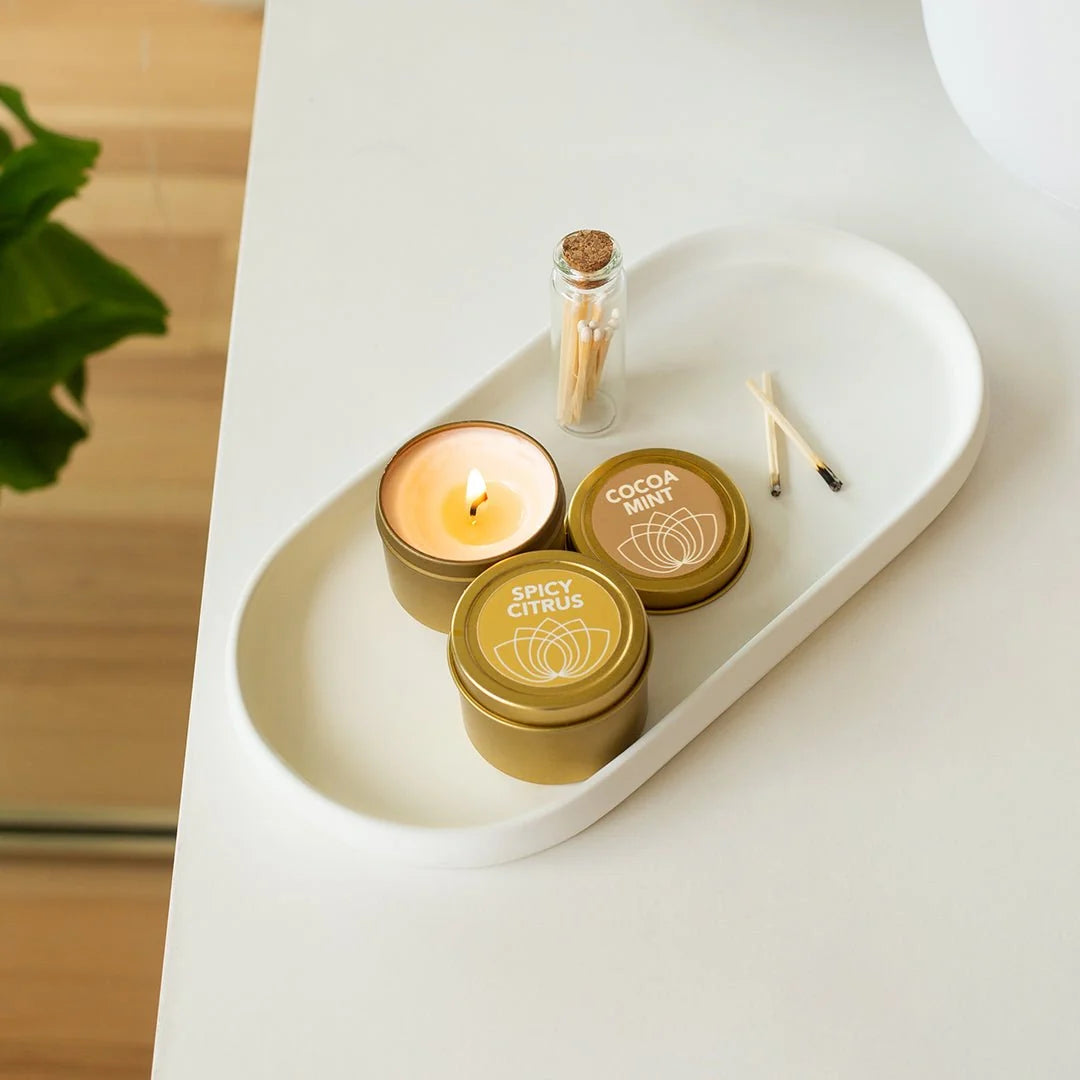Spicy Citrus + Cocoa Mint Massage Candle 2 oz Duo